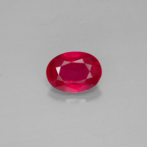 Rubí rojo natural de 1,63 ct, corte óvalo, VS-SI