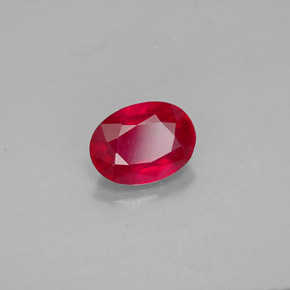 Rubí rojo natural de 1,63 ct, corte óvalo, VS-SI