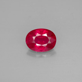 Rubí rojo natural de 1,67 ct, corte óvalo, SI