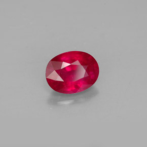Rubí rojo natural de 1,67 ct, corte óvalo, SI