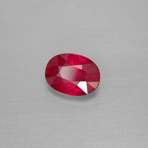 Rubí rojo natural de 1,54 ct, corte óvalo, VS-SI