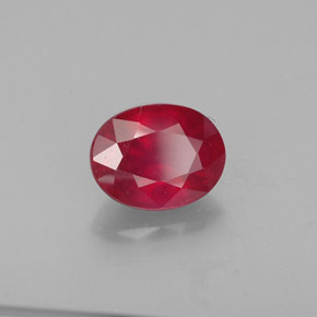 Rubí rojo natural de 1,70 ct, corte óvalo, SI