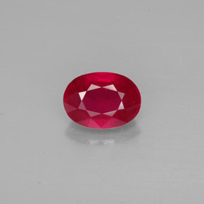 Rubí rojo natural de 1,84 ct, corte óvalo, VS-SI