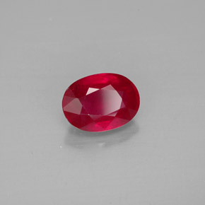Rubí rojo natural de 1,84 ct, corte óvalo, VS-SI
