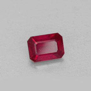 Rubí rojo natural de 1,40 ct, corte esmeralda, SI