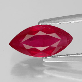 Rubí rojo natural de 1,86 ct, marquesa, SI
