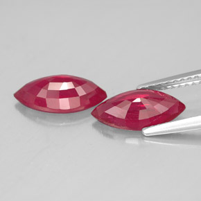 Gemas de rubí rosa natural de  ct, marquesa, SI