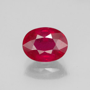 Rubí rojo natural de 1,85 ct, corte óvalo, SI
