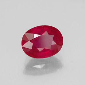 Rubí rojo natural de 1,85 ct, corte óvalo, SI