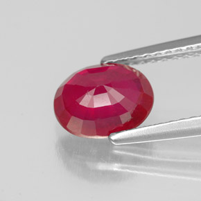 Rubí rojo natural de 1,85 ct, corte óvalo, SI