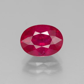 Rubí rojo natural de 1,88 ct, corte óvalo, SI