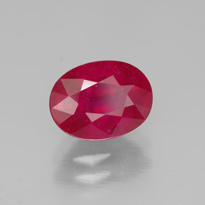 Rubí rojo natural de 1,88 ct, corte óvalo, SI