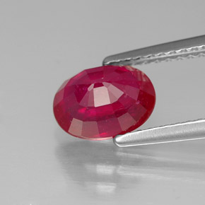 Rubí rojo natural de 1,88 ct, corte óvalo, SI