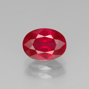 Rubí rojo natural de 1,62 ct, corte óvalo, SI
