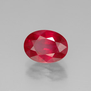 Rubí rojo natural de 1,62 ct, corte óvalo, SI