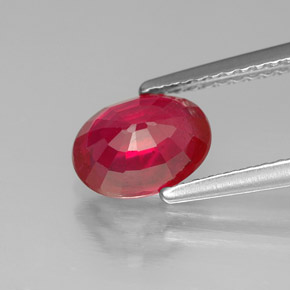 Rubí rojo natural de 1,62 ct, corte óvalo, SI