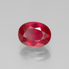 Rubí rojo natural de 1,73 ct, corte óvalo, SI