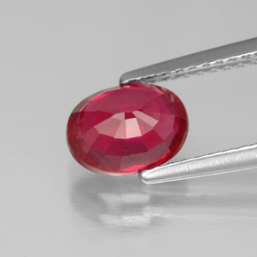 Rubí rojo natural de 1,73 ct, corte óvalo, SI