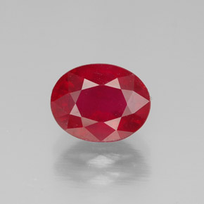 Rubí rojo natural de 1,84 ct, corte óvalo, SI
