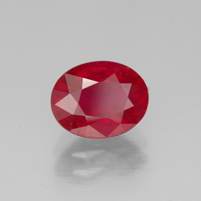 Rubí rojo natural de 1,84 ct, corte óvalo, SI