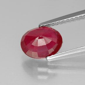 Rubí rojo natural de 1,84 ct, corte óvalo, SI