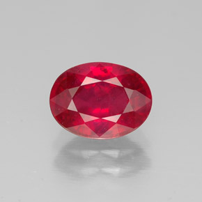 Rubí rojo natural de 1,80 ct, corte óvalo, SI