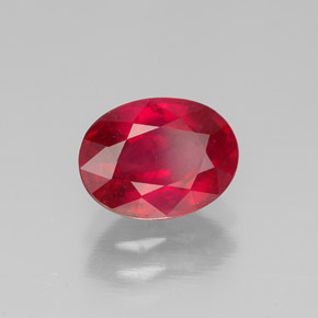 Rubí rojo natural de 1,80 ct, corte óvalo, SI