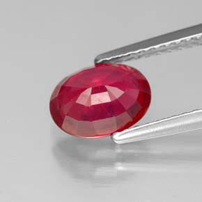 Rubí rojo natural de 1,80 ct, corte óvalo, SI
