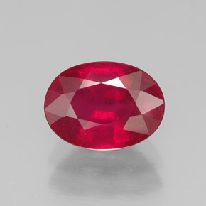 Rubí rojo natural de 1,70 ct, corte óvalo, SI