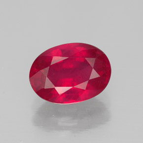 Rubí rojo natural de 1,79 ct, corte óvalo, SI