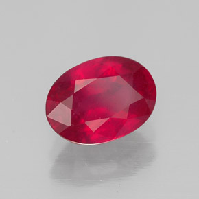 Rubí rojo natural de 1,79 ct, corte óvalo, SI