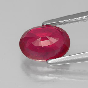 Rubí rojo natural de 1,79 ct, corte óvalo, SI