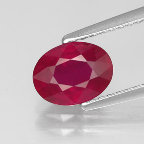 Rubí rojo natural de 1,57 ct, corte óvalo, SI