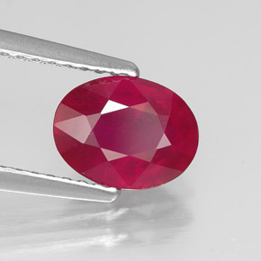 Rubí rojo natural de 1,57 ct, corte óvalo, SI