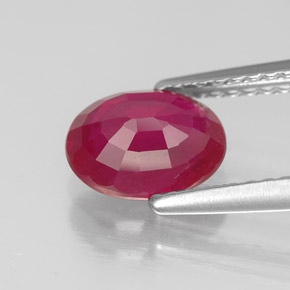 Rubí rojo natural de 1,57 ct, corte óvalo, SI