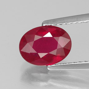 Rubí rojo natural de 1,79 ct, corte óvalo, SI