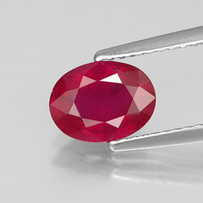 Rubí rojo natural de 1,54 ct, corte óvalo, SI
