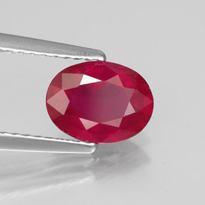 Rubí rojo natural de 1,54 ct, corte óvalo, SI