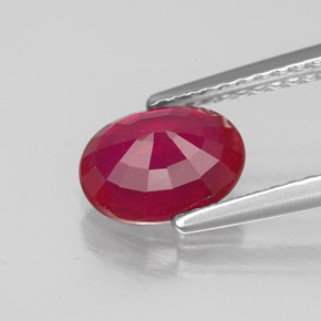 Rubí rojo natural de 1,54 ct, corte óvalo, SI