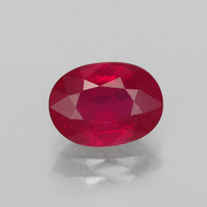 Rubí rojo natural de 1,70 ct, corte óvalo, SI