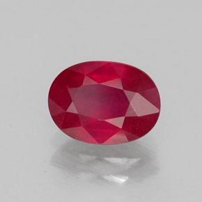 Rubí rojo natural de 1,70 ct, corte óvalo, SI