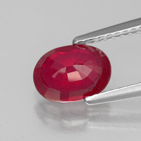 Rubí rojo natural de 1,70 ct, corte óvalo, SI