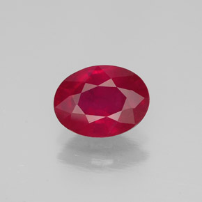 Rubí rojo natural de 1,34 ct, corte óvalo, SI
