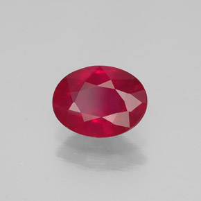 Rubí rojo natural de 1,34 ct, corte óvalo, SI