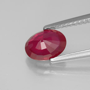 Rubí rojo natural de 1,34 ct, corte óvalo, SI