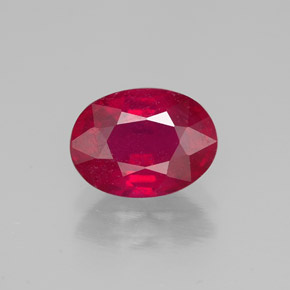 Rubí rojo natural de 1,66 ct, corte óvalo, SI