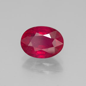 Rubí rojo natural de 1,66 ct, corte óvalo, SI