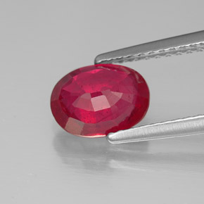 Rubí rojo natural de 1,70 ct, corte óvalo, SI