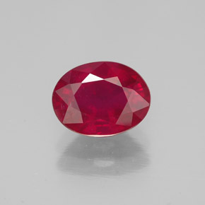Rubí rojo natural de 1,71 ct, corte óvalo, SI