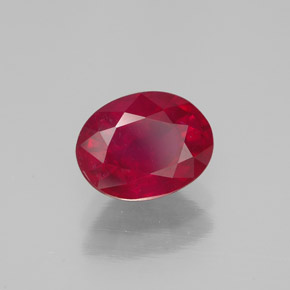 Rubí rojo natural de 1,71 ct, corte óvalo, SI